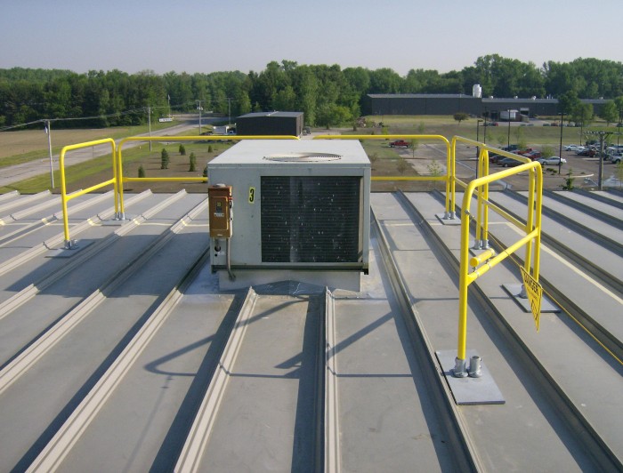 HVAC应用的便携式屋顶护栏
